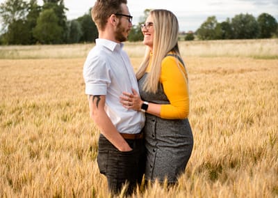 Couple in a wheat fields